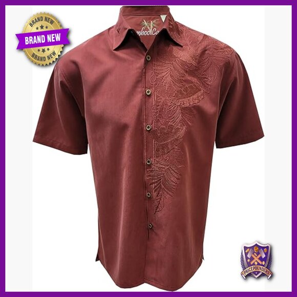 Men's Short Sleeve Button Down Shirt Modal Blend Relaxed Fit Tropical Style